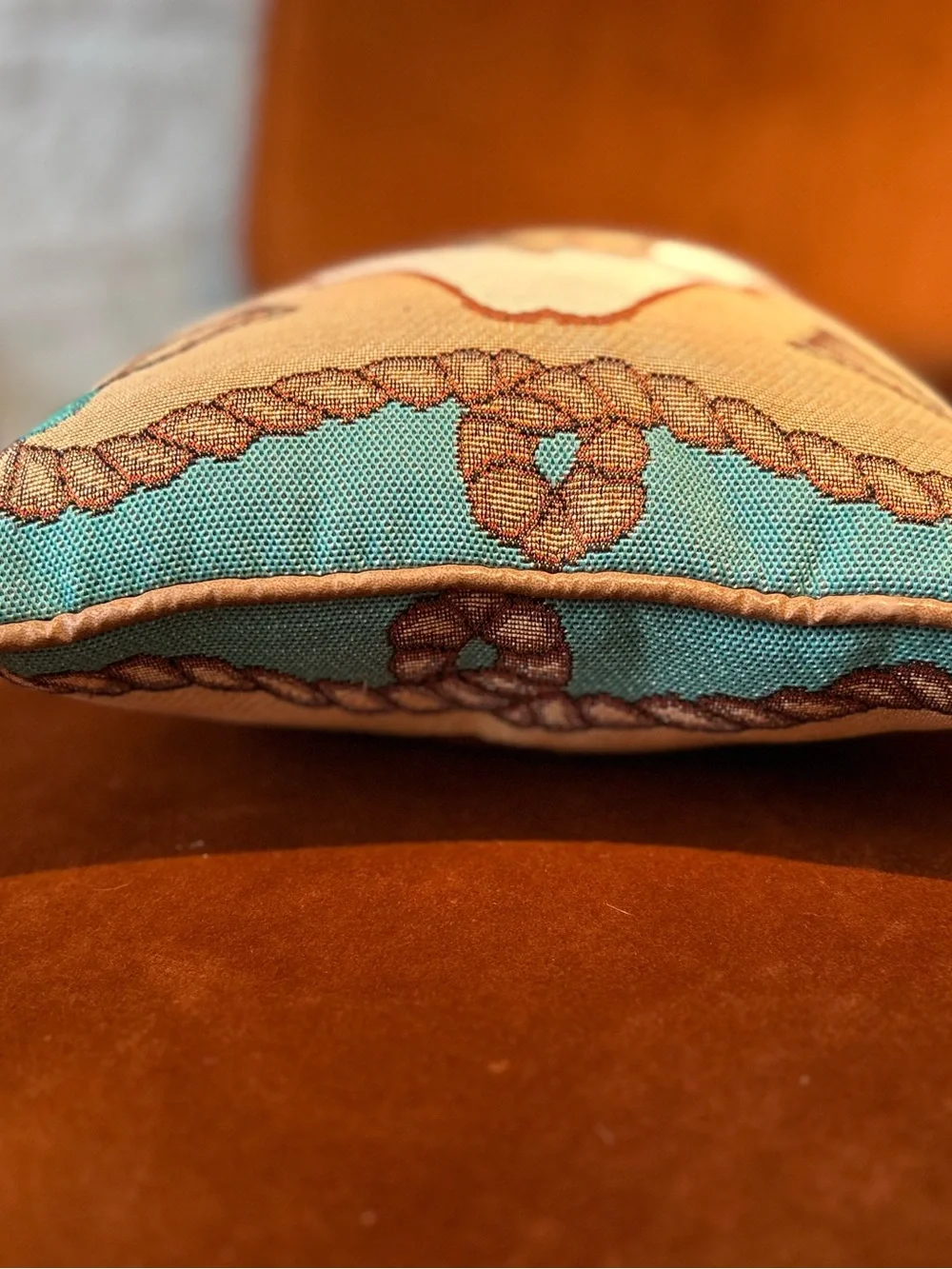 Equestrian Tapestry Horse Head and Cowboy Boots Pillow